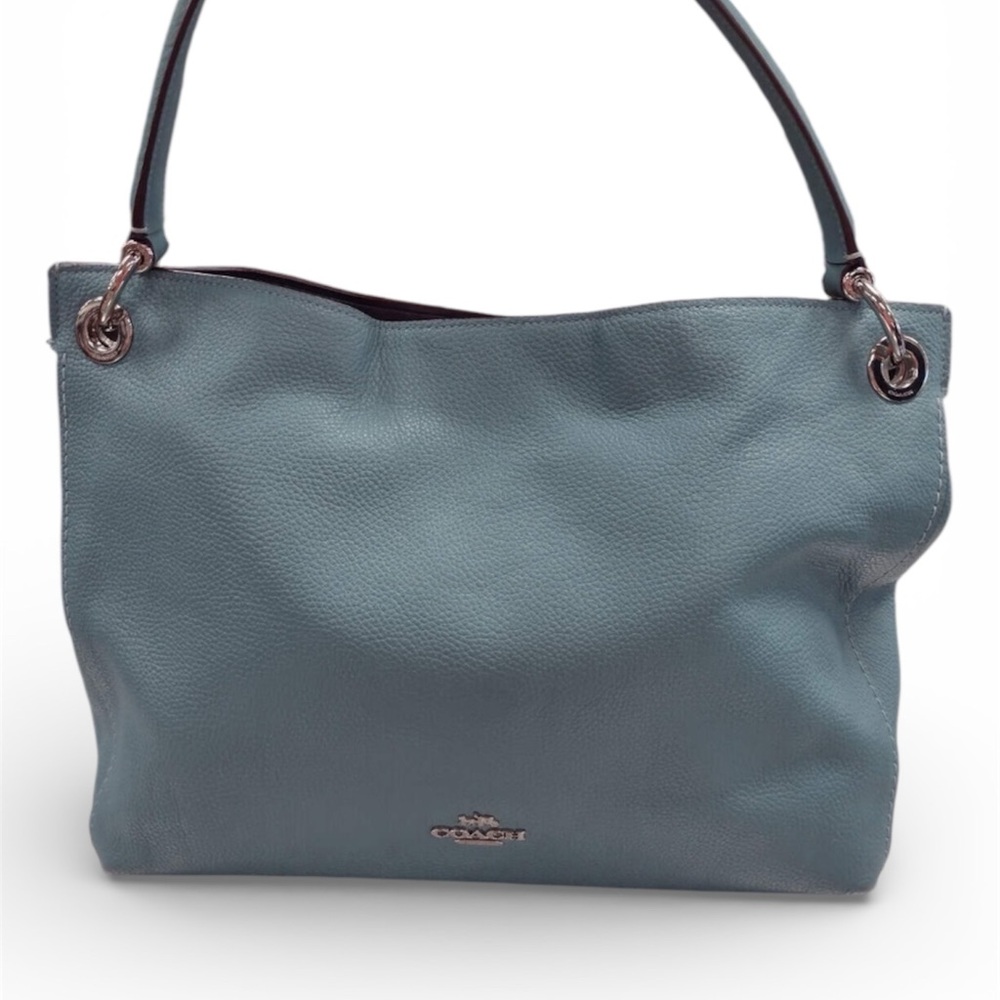 Coach Blue Leather Tote Bag